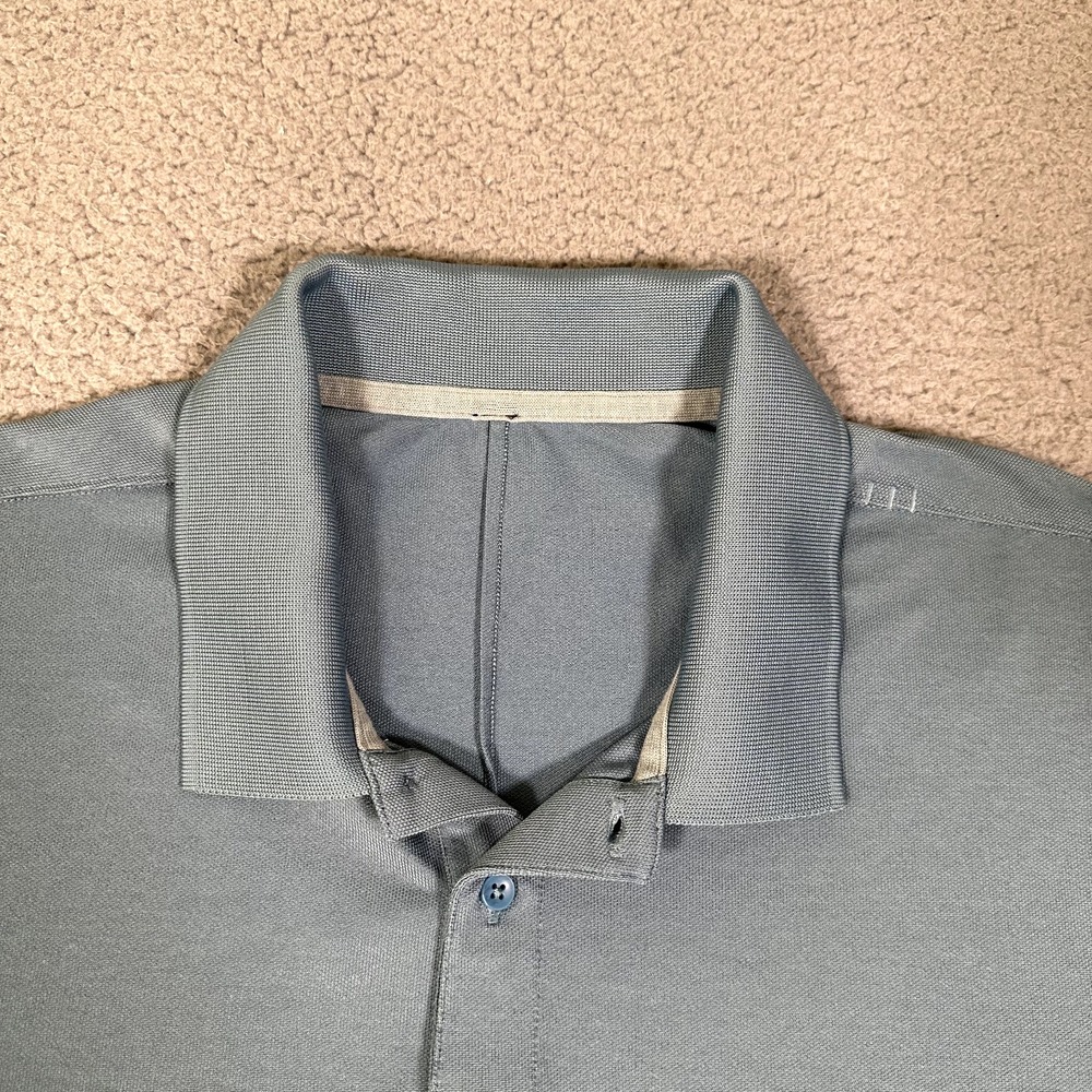 Lululemon Shirt Mens Large Blue Live In Practice Pique Polo Golf Casual Preppy - Picture 4 of 10
